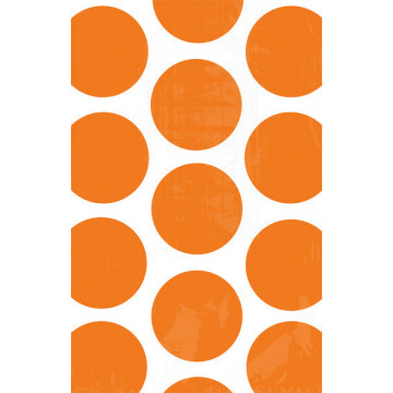 Lot de 10 sachets transparent à pois orange