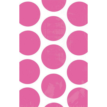Lot de 10 sachets transparent à pois rose