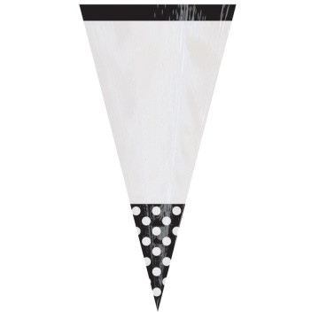 Lot de 10 sachets de Cones Polka noir