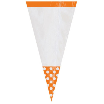 Lot de 10 sachets de Cones Polka orange