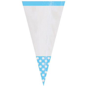 Lot de 10 sachets de Cones Polka bleu