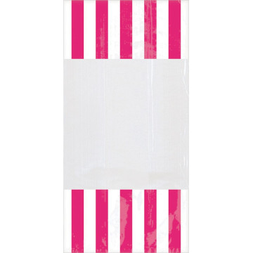 Lot de 10 sachets rayés rose