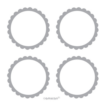 Lot de 20 Etiquettes Candy buffet argent