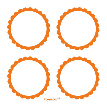 Lot de 20 Etiquettes Candy buffet orange