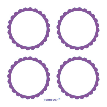Lot de 20 Etiquettes Candy buffet violette
