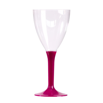 Lot de 10 verres à vin en plastique réutilisable aubergine