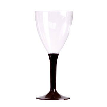 Lot de 10 verres à vin en plastique réutilisable chocolat