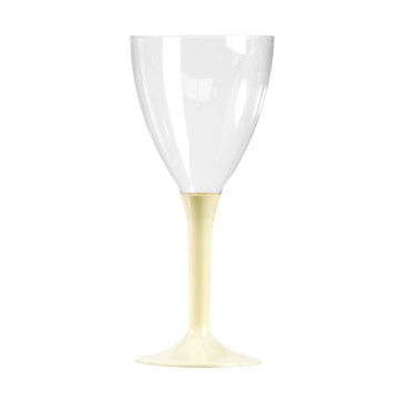 Lot de 10 verres à vin en plastique réutilisable ivoire