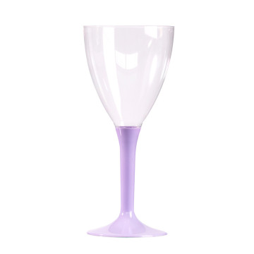 Lot de 10 verres à vin en plastique réutilisable lilas