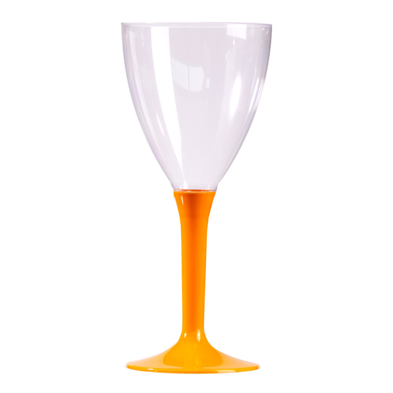 Lot de 10 verres à vin en plastique réutilisable orange