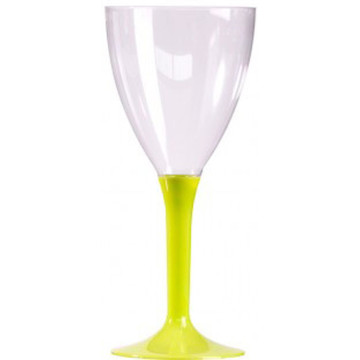 Lot de 10 verres à vin en plastique réutilisable vert anis