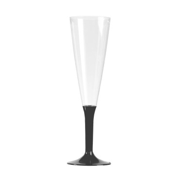 Lot de 10 flûtes à champagne en plastique réutilisable ardoise