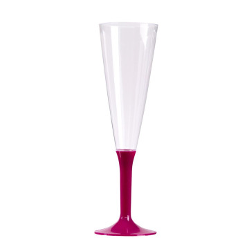 Lot de 10 flûtes à champagne en plastique réutilisable aubergine
