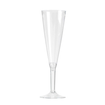 Lot de 10 flûtes à champagne en plastique réutilisable transparent