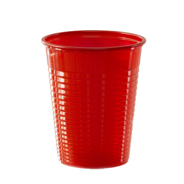 Lot de 50 gobelets jetables en plastique rouge 20 cl