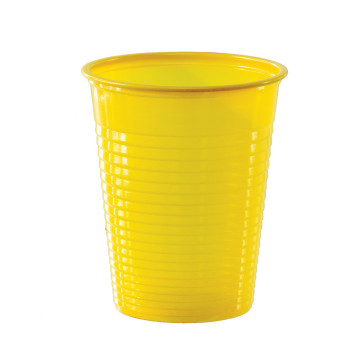 Lot de 50 gobelets jetables en plastique jaune 20 cl