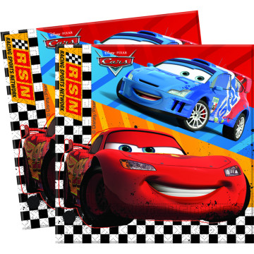 Lot de 20 serviettes en papier Cars
