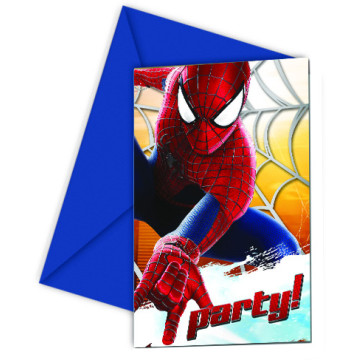 Lot de 6 cartes invitation Amazing spiderman 2