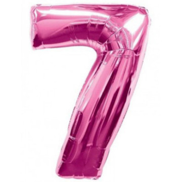 Ballon forme chiffre 7 aluminium rose