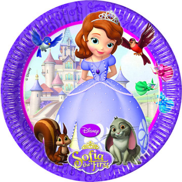 Lot de 8 assiettes Princesse Sofia D 23 cm