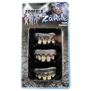 Lot de 3 Dentiers de zombie
