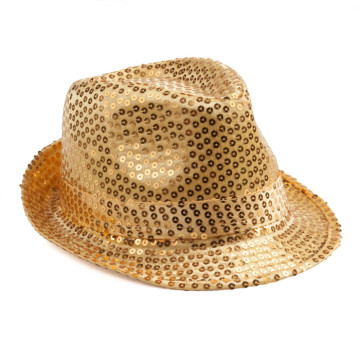 Chapeau sequin or