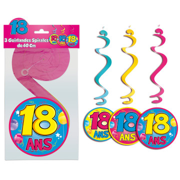 Lot de 3 Suspensions spirale 18 ans