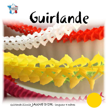 Guirlande Zinnia jaune 4 m