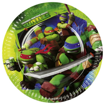 Lot de 8 assiettes Tortue ninja D 23 cm
