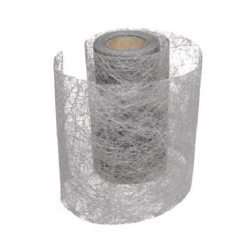 Rouleau de ruban déco argent 10 cm x 10 m
