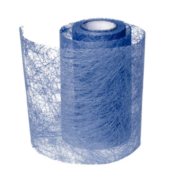 Rouleau de ruban déco bleu 10 cm x 10 m