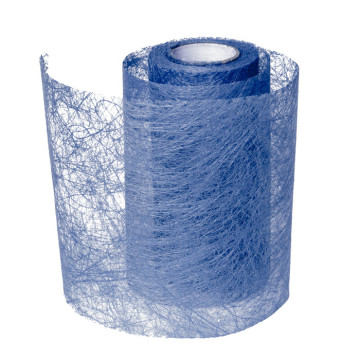 Rouleau de ruban dĂ©co bleu 10 cm x 10 m