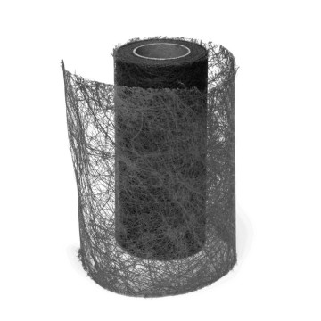 Rouleau de ruban déco noir 10 cm x 10 m