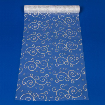 Chemin de table arabesque argent 30 cm x 5 m