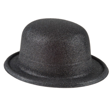 Chapeau melon noir pailleté