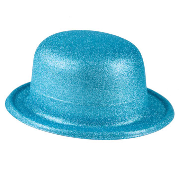 Chapeau melon turquoise pailleté