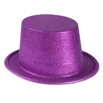 Chapeau haut de forme fuschia pailleté