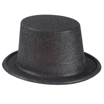 Chapeau haut de forme noir pailleté
