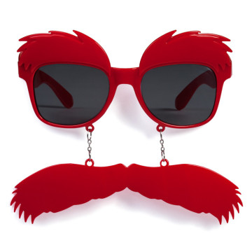 Lunetttes sourcils et moustache rouges