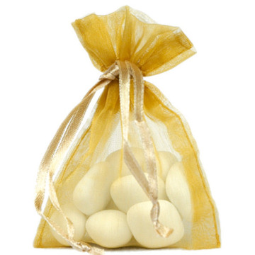 Lot de 10 sachets organdi or