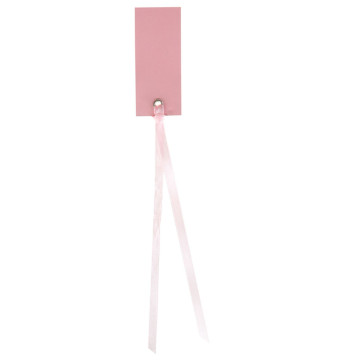 Lot de  12 marque-place rectangulaires Ruban rose