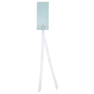 Lot de  12 marque-place rectangulaires Ruban bleu