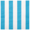 Lot de 20  serviettes en papier turquoise à rayures blanches 33 x 33 cm