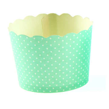 Lot de 25 pots vert plumetis en carton 5,5 x 4,5 cm