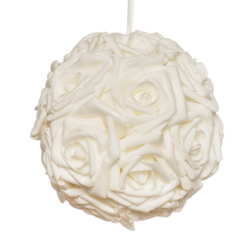 Boule de roses blanches D 19 cm