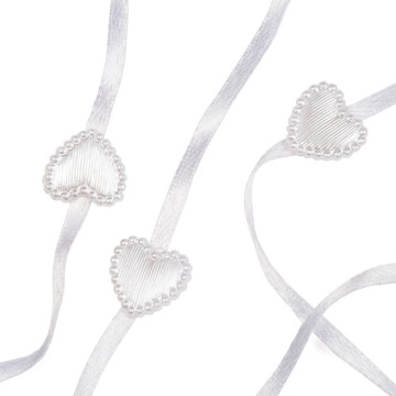 Ruban de coeurs blancs 3 m