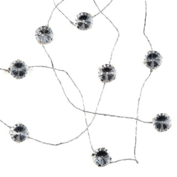Guirlande de diamants argent sur fil 2 m