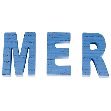 Lot de 3 Lettres MER bois 8 cm