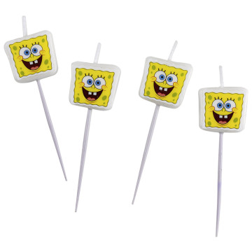 Lot de 4 bougies Bob l'éponge