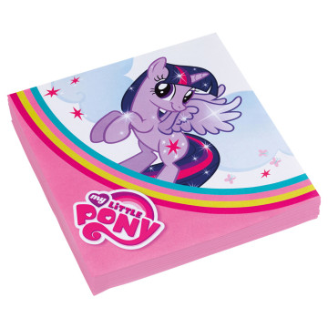 Lot de 20 serviettes Mon petit Poney 33 x 33 cm